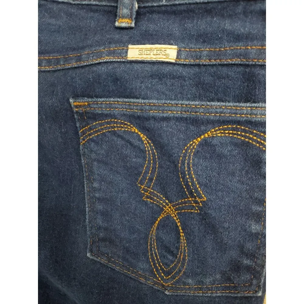 Vintage‎ Sheplers Mens Jeans 38x27 Blue USA Made Raw Denim Style SHST176